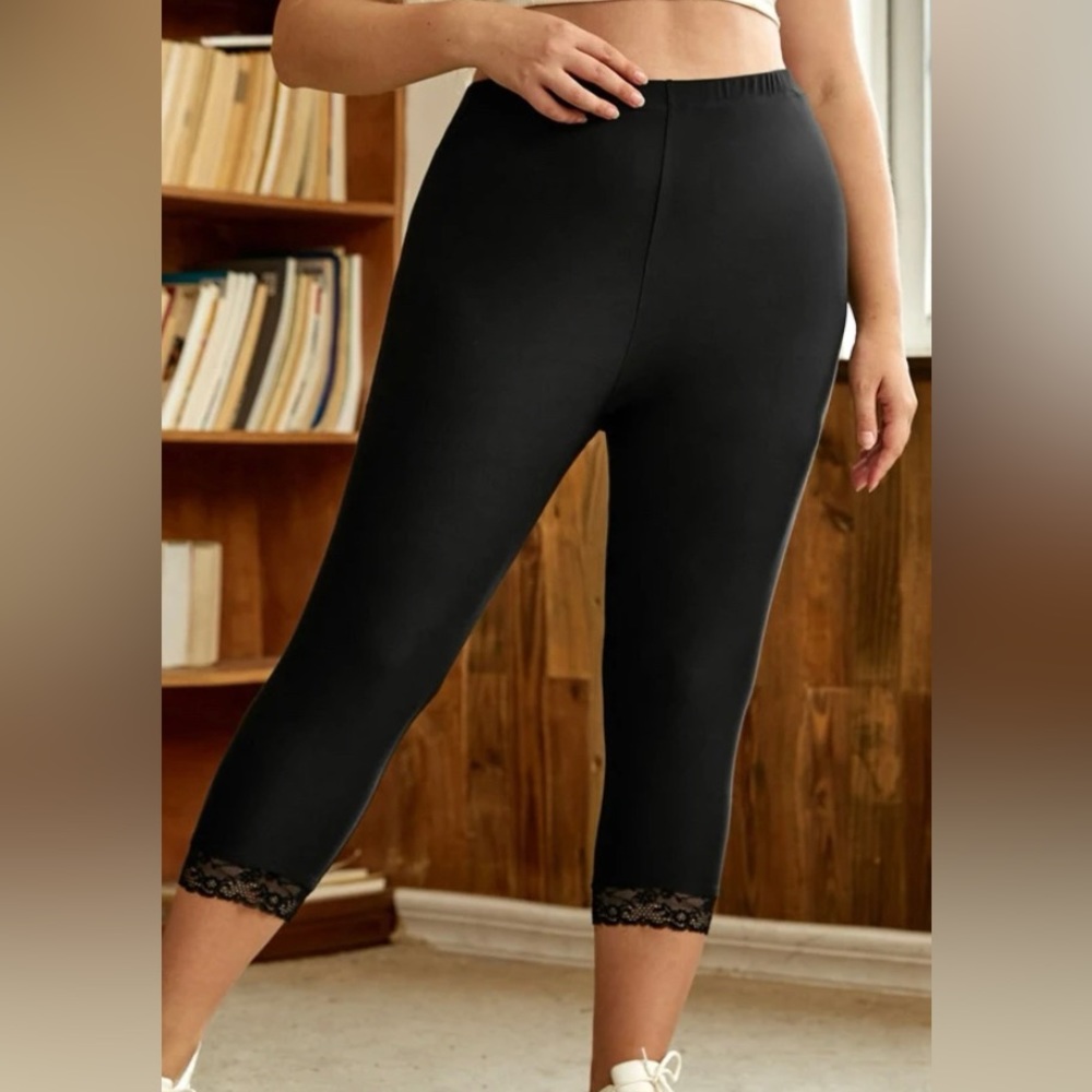 Lace trimmed leggings